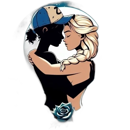 jewelry, pixel art, anime, cartoon, comic book art, blue, two, characters transparent PNG cut-out