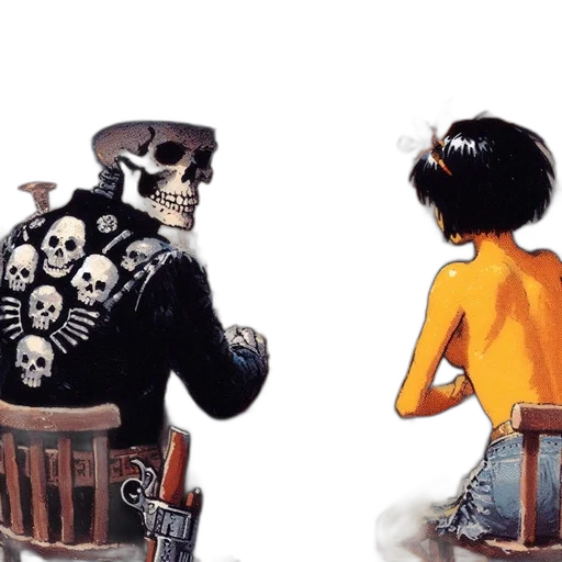 robot, jacket, concept art, comic book art, pixel art, watercolor, skeletal, figure transparent PNG cut-out