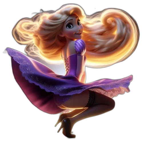dress, hair, staff, crown, concept art, fantasy art, pixel art, 3d render transparent PNG cut-out