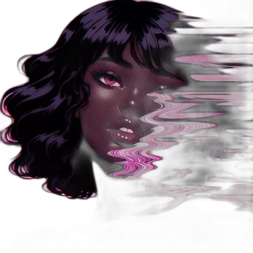 face, creature, flower, vaporwave, concept art, fantasy art, watercolor, neon lights transparent PNG cut-out
