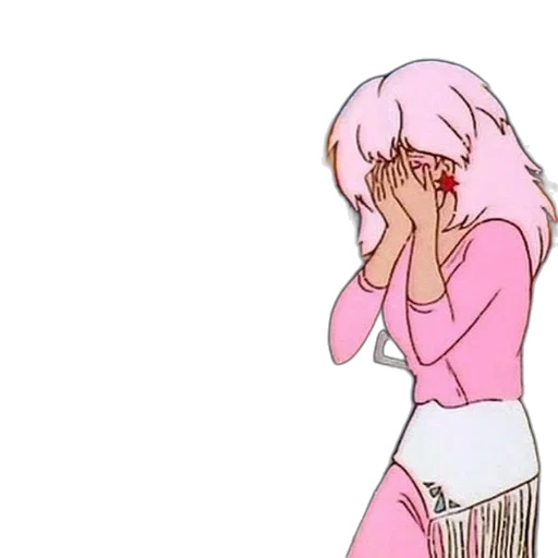 dress, jacket, hair, face, vaporwave, anime, cartoon, concept art transparent PNG cut-out