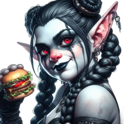 food, fantasy art, concept art, comic book art, photorealistic, gothic, fantasy, character transparent PNG cut-out