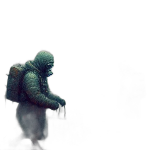jacket, creature, robot, weapon, concept art, watercolor, photorealistic, pixel art transparent PNG cut-out