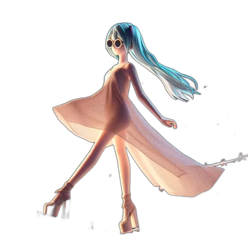 dress, robot, creature, staff, concept art, 3d render, anime, fantasy art transparent PNG cut-out