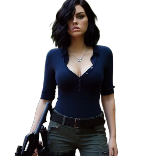 weapon, jacket, concept art, comic book art, 3d render, photorealistic, outdoor, scene transparent PNG cut-out