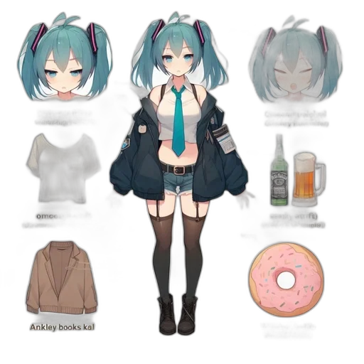jacket, creature, staff, weapon, anime, concept art, 3d render, pixel art transparent PNG cut-out