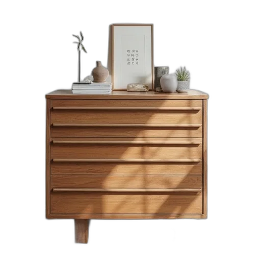 furniture, 3d render, earth tones, wooden, chest, drawers, striped, drawer transparent PNG cut-out