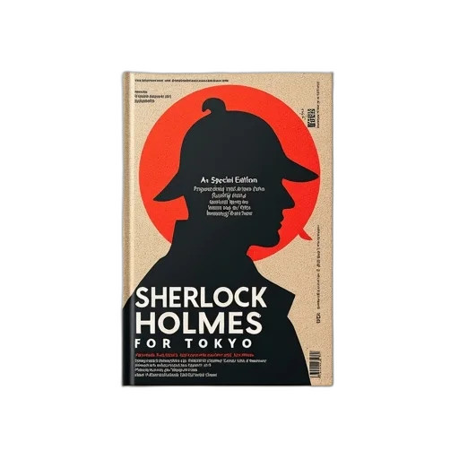 book, cover, sherlock, holmes, theme, featuring, silhouette, character transparent PNG cut-out