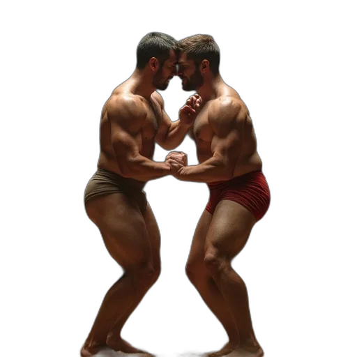 concept art, photorealistic, 3d render, pixel art, two, men, compete, greco transparent PNG cut-out