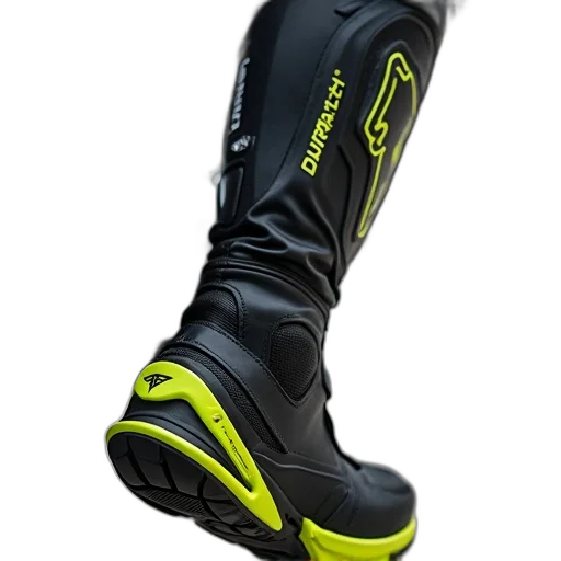 shoes, 3d render, close-up, motorcycle, rear, wheel, pair, black transparent PNG cut-out