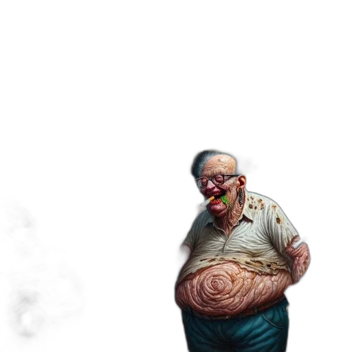 food, creature, face, staff, concept art, comic book art, pixel art, photorealistic transparent PNG cut-out