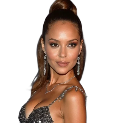 dress, hair, jewelry, face transparent PNG cut-out
