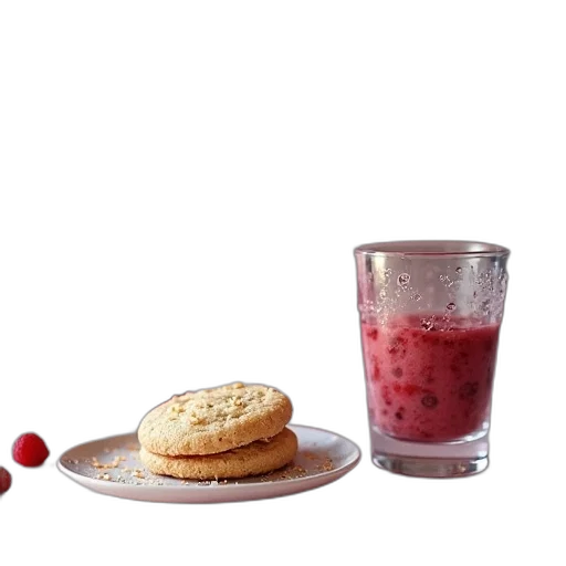 food, three, glasses, raspberry, shortbread, table transparent PNG cut-out