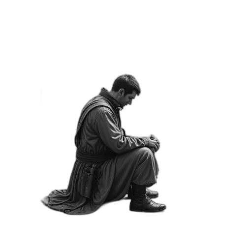 jacket, staff, shoes, face, concept art, pencil sketch, photorealistic, comic book art transparent PNG cut-out