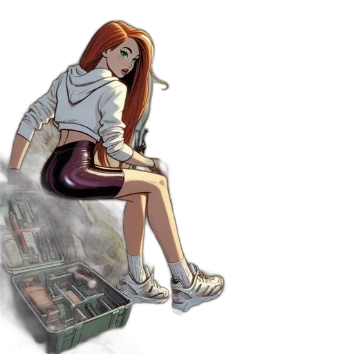 shoes, robot, jacket, dress, concept art, comic book art, 3d render, fantasy art transparent PNG cut-out