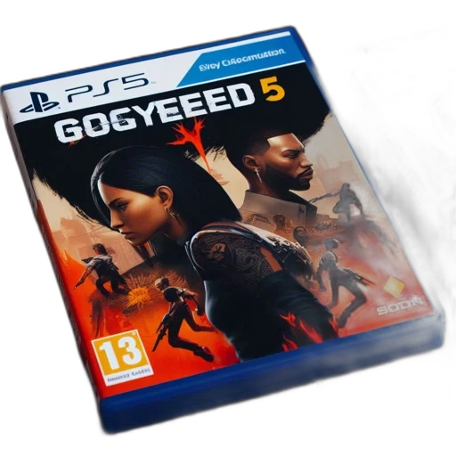 3d render, concept art, gogyeed, ps5, box, art, features, intense transparent PNG cut-out