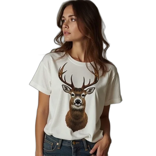 animal, deer, women, shirt, standard, fit, amy, fitz transparent PNG cut-out