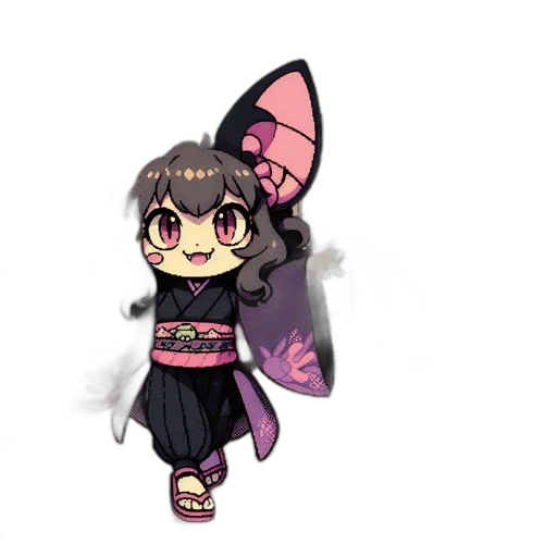 creature, staff, pixel art, anime, concept art, vaporwave, dark, pastel transparent PNG cut-out