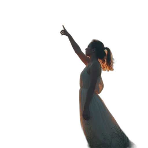 dress, staff, concept art, 3d render transparent PNG cut-out