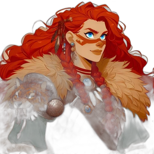 fantasy art, concept art, pixel art, watercolor, red, golden, image, features transparent PNG cut-out