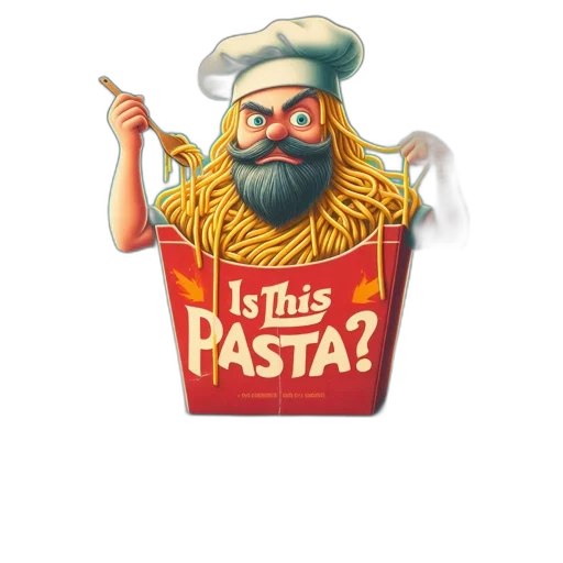 food, staff, concept art, pixel art, 3d render, cartoon, spaghetti-headed, chef transparent PNG cut-out