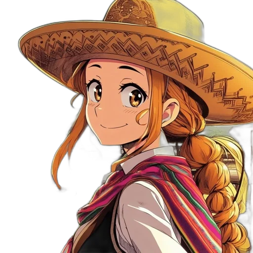 hat, staff, face, crown, anime, cartoon, comic book art, concept art transparent PNG cut-out