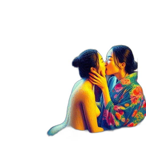 umbrella, mask, photorealistic, oil painting, vaporwave, watercolor, underwater, neon lights transparent PNG cut-out