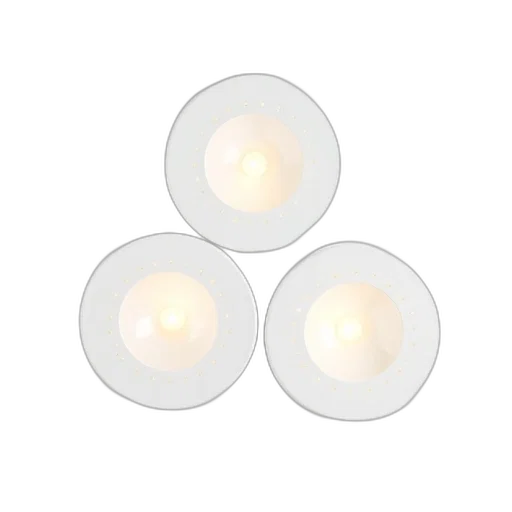 jewelry, three, white, circular, light, fixtures, central, source transparent PNG cut-out