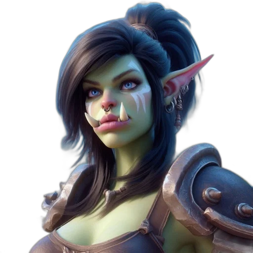 face, staff, fantasy art, concept art, 3d render, photorealistic, green, fierce-looking transparent PNG cut-out