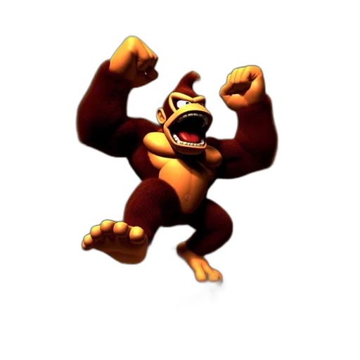 animal, creature, staff, 3d render, concept art, pixel art, anthropomorphic, gorilla transparent PNG cut-out