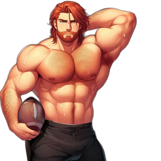 fantasy art, pixel art, concept art, cartoon, animated, figure, muscular, build transparent PNG cut-out