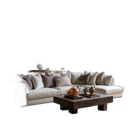 furniture, 3d render, photorealistic, earth tones transparent PNG cut-out
