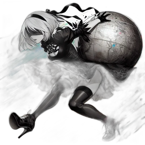 robot, weapon, concept art, fantasy art, anime, comic book art, outer space, monochrome transparent PNG cut-out