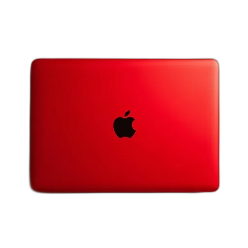 animal, 3d render, photorealistic, red, colorful, apple, macbook, air transparent PNG cut-out