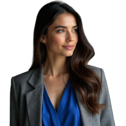 jacket, staff, dress, face, photorealistic, blue, earth tones, dark transparent PNG cut-out
