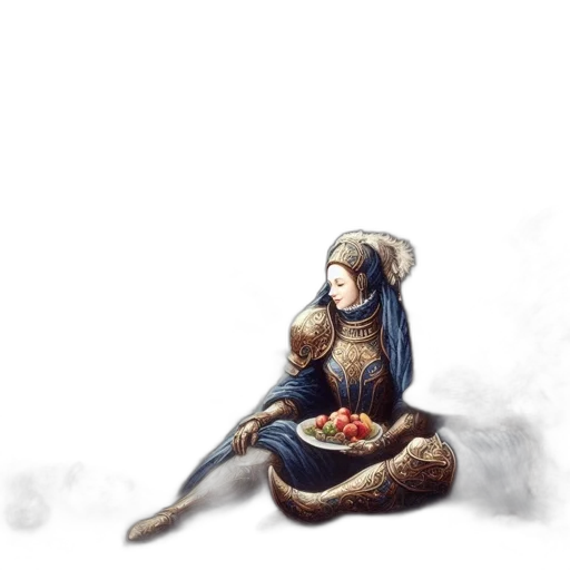 food, sword, crown, dress, fantasy art, concept art, pixel art, watercolor transparent PNG cut-out