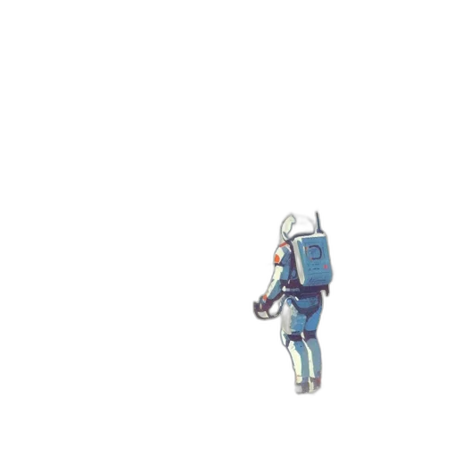 robot, sword, weapon, creature, pixel art, concept art, 3d render, vaporwave transparent PNG cut-out