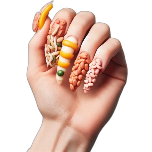 jewelry, food, hand, showcases, long, uniquely, designed, nails transparent PNG cut-out