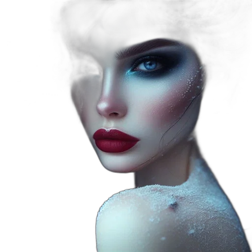 face, mask, hair, robot, photorealistic, fantasy art, 3d render, concept art transparent PNG cut-out