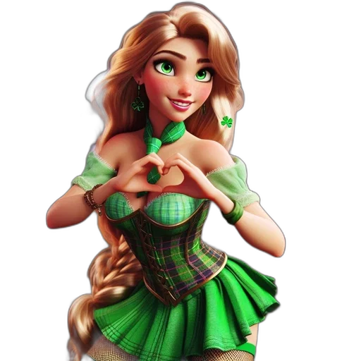 dress, fantasy art, 3d render, cartoon, pixel art, green, animated, female transparent PNG cut-out