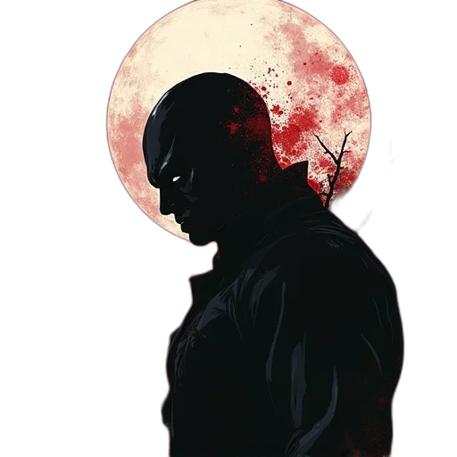 mask, face, jacket, staff, comic book art, concept art, watercolor, pixel art transparent PNG cut-out
