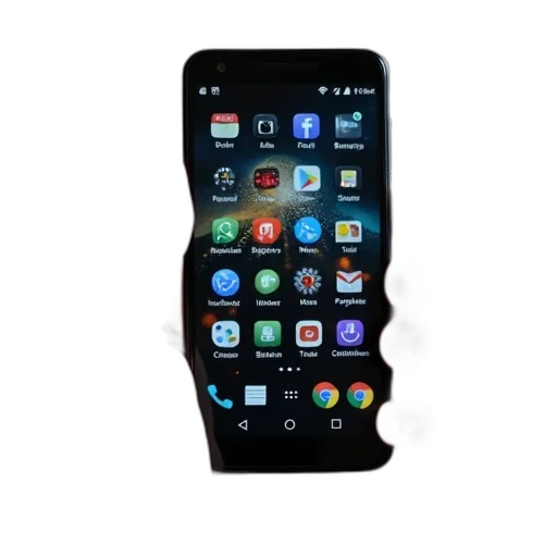 weapon, hand, holding, smartphone, screen, displaying, various, app transparent PNG cut-out