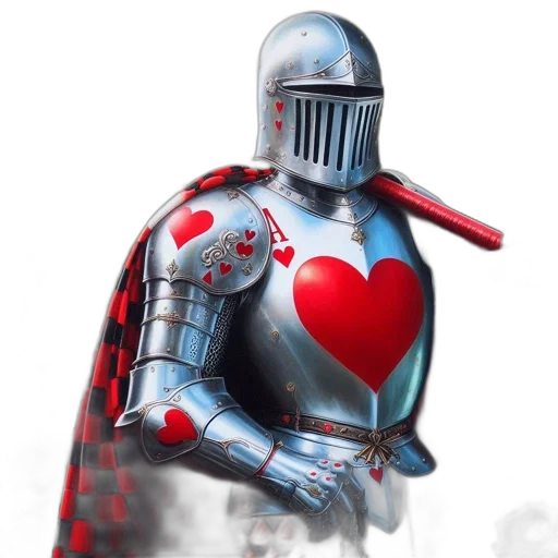 robot, sword, concept art, fantasy art, 3d render, comic book art, knight, shiny transparent PNG cut-out