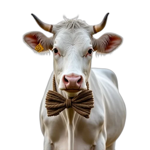 animal, staff, mask, jewelry, photorealistic, white, cow, large transparent PNG cut-out
