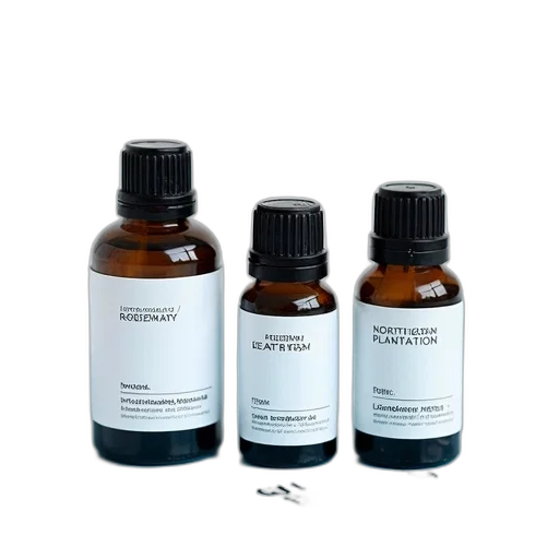 monochrome, three, bottles, essential, oil, displayed, white, background transparent PNG cut-out