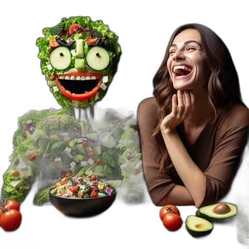 food, mask, face, creature, concept art, photorealistic, humorous, scenario transparent PNG cut-out