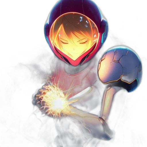 robot, mask, staff, weapon, concept art, anime, fantasy art, watercolor transparent PNG cut-out