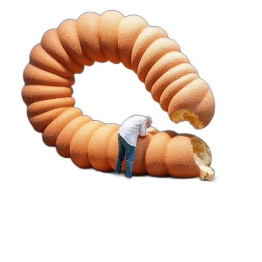 food, animal, creature, hair, 3d render, concept art, oversized, caterpillar transparent PNG cut-out