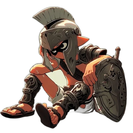 weapon, robot, sword, mask, concept art, pixel art, comic book art, anime transparent PNG cut-out