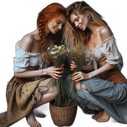 flower, photorealistic, oil painting, fantasy art, concept art, forest, fire, underwater transparent PNG cut-out